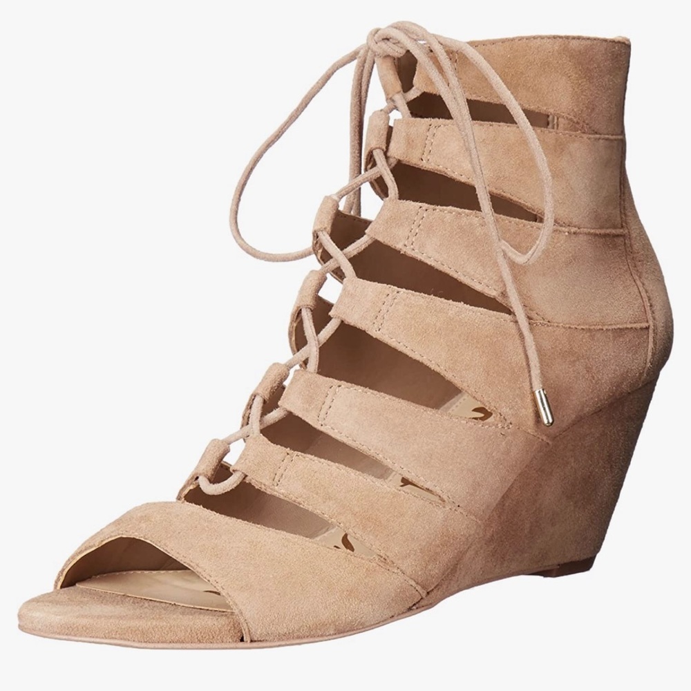 Sam Edelman Sabrina  use suede gladiator wedge sandals size 6